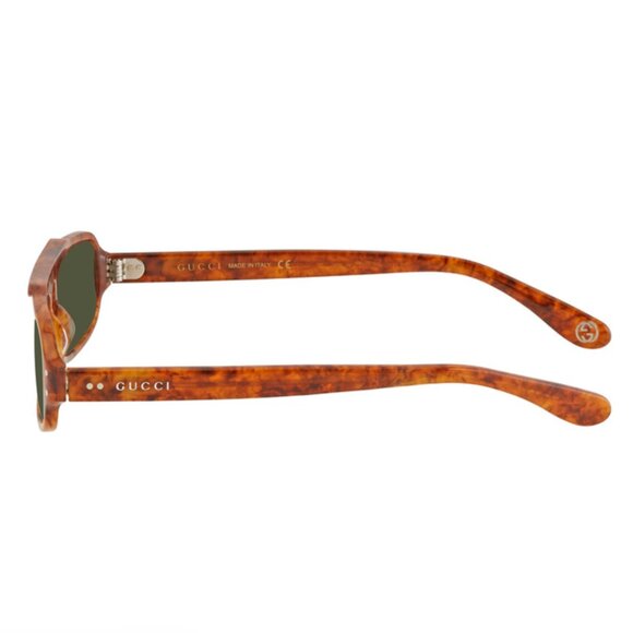 GUCCI GG0615S-003 Unisex Designer Sunglasses in Brown Havana Tortoise/Green 53mm - Picture 3 of 3